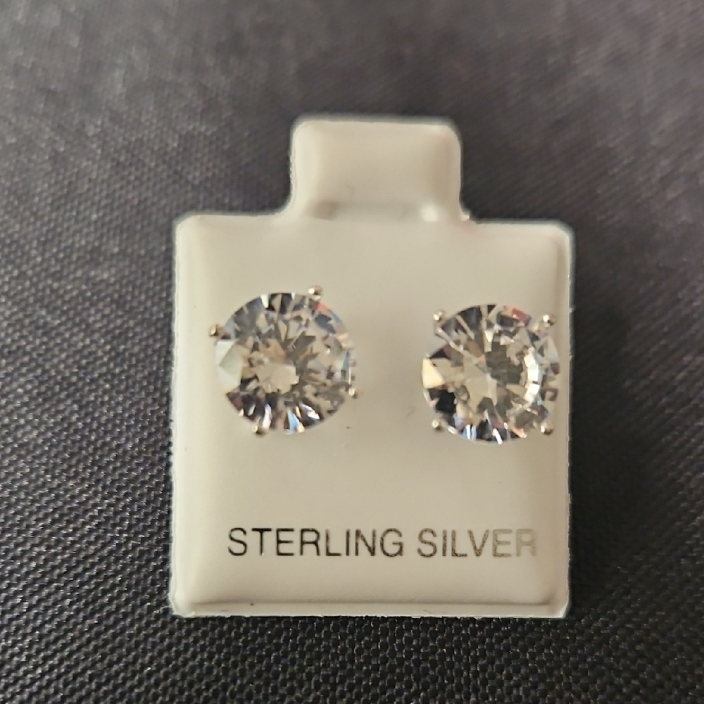 Ruehl No.925 Silver Crystal Stud Earrings